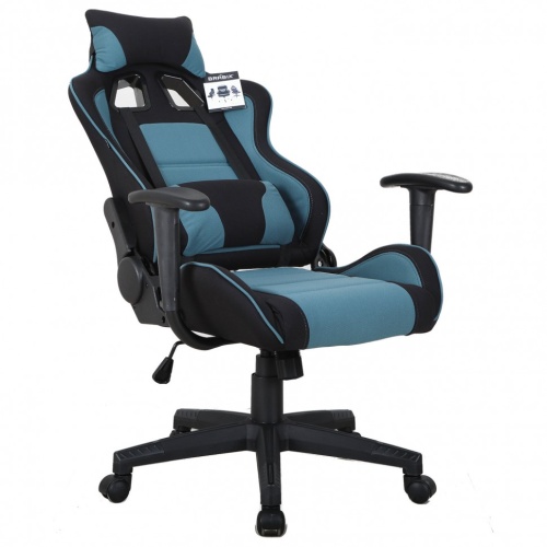 Кресло компьютерное Brabix GT Racer GM-100 ткань, черно-голубое 531818 фото 3
